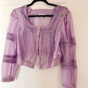 & Other Stories Embroidery Blouse Purple